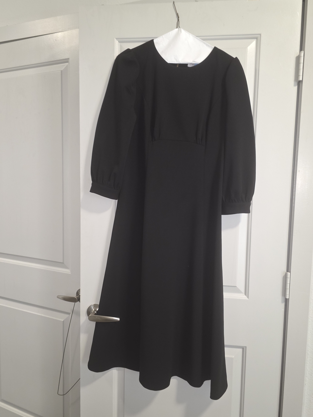Calvin Klein Black Long Sleeve Midi Dress